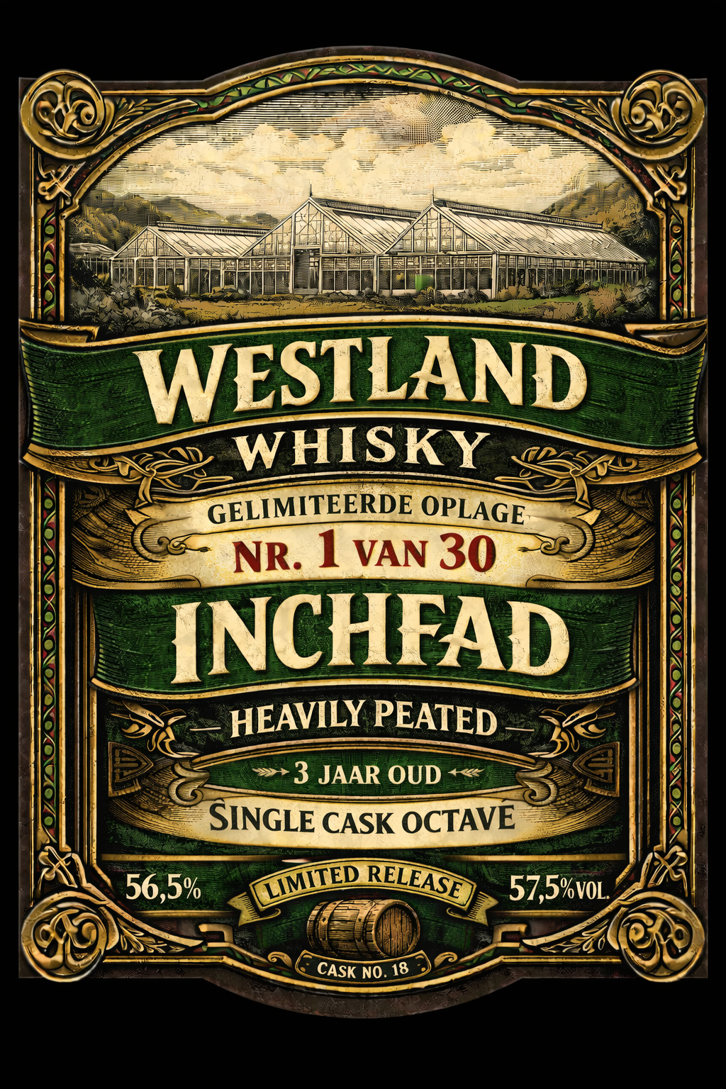 Westland Whisky - Inchfad Heavily Peated Octave 3 Jaar oud - Single Cask