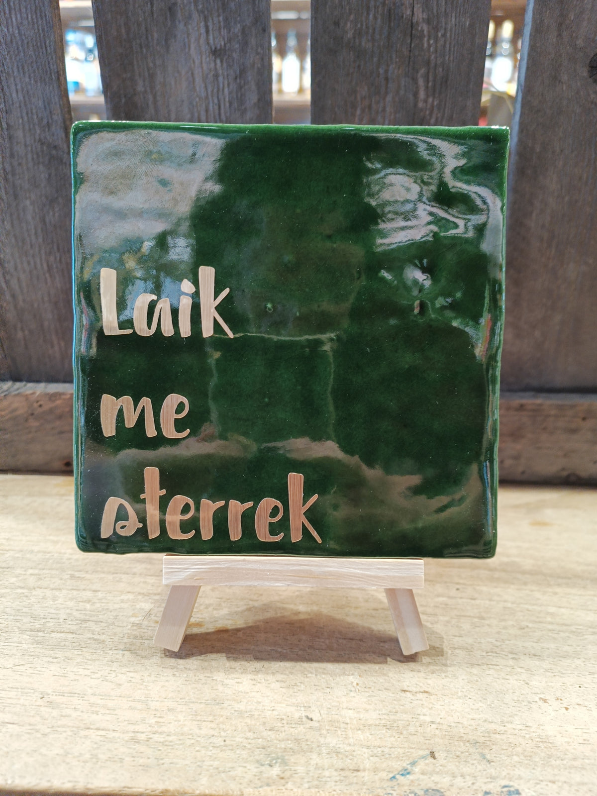 Laik me sterrek | Westlandse Teksttegel 13x13 cm