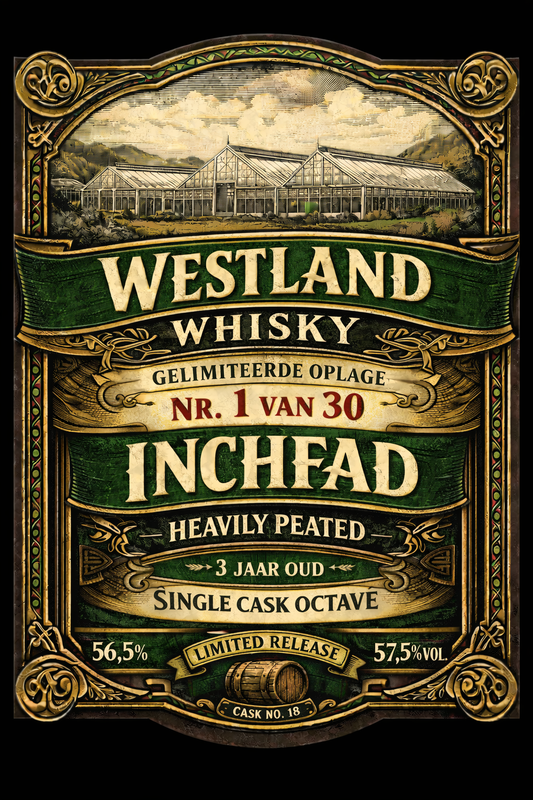 Westland Whisky - Inchfad Heavily Peated Octave 3 Jaar oud - Single Cask