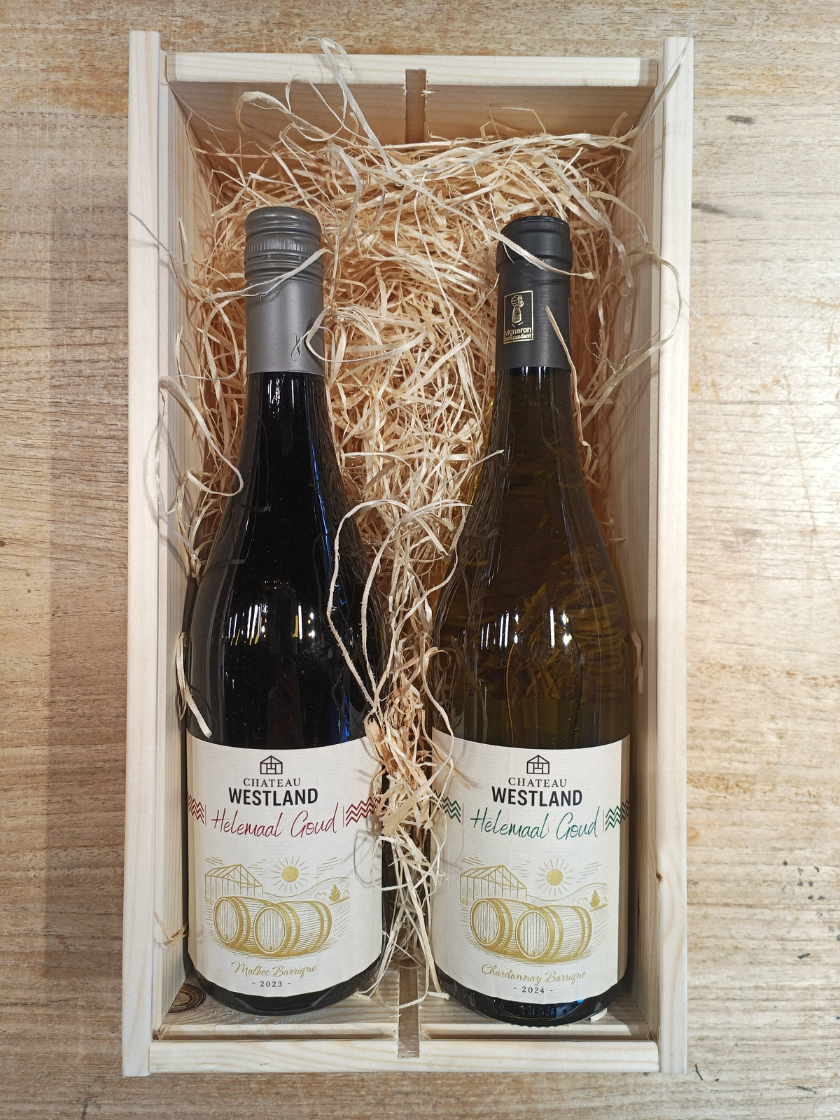 Chateau Westland Helemaal Goud Wijnkist – Rood & Wit