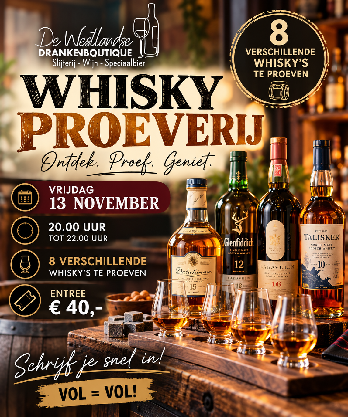 Whisky Proeverij 13 November 2026