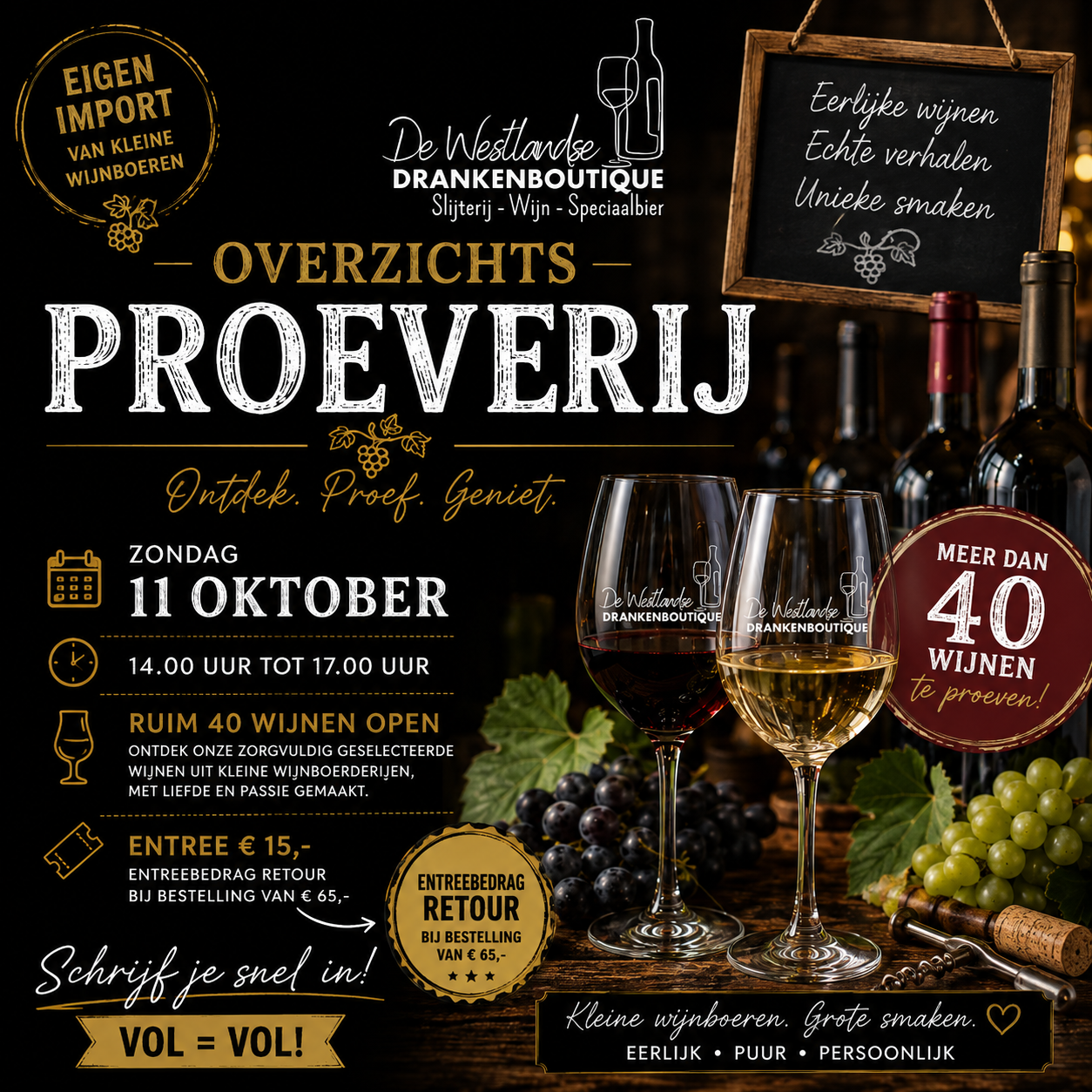 Wijnproeverij 11 oktober 2026